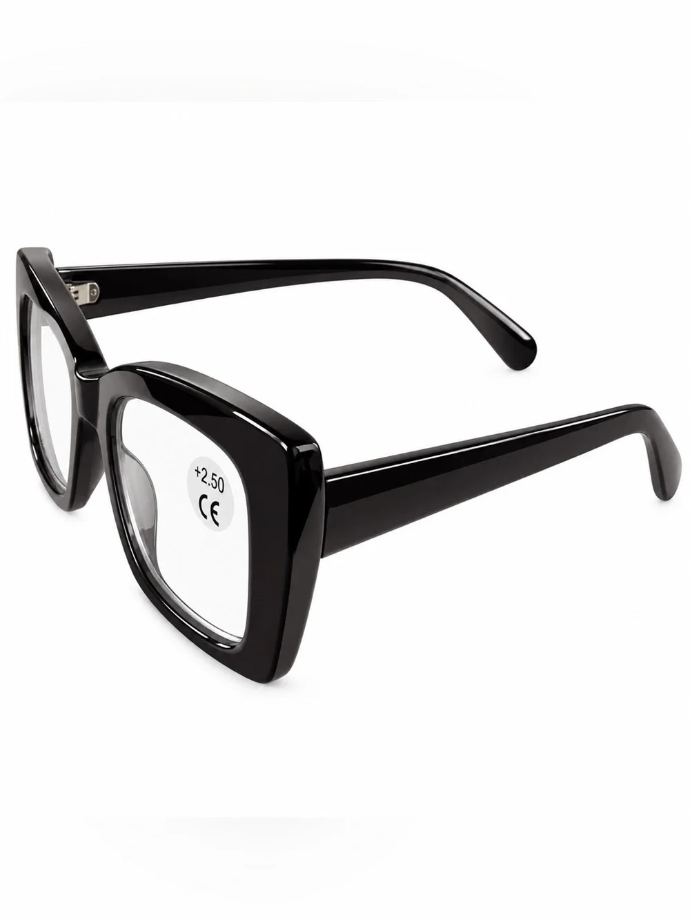 Black Square Acetate Reading Glasses - Unbranded